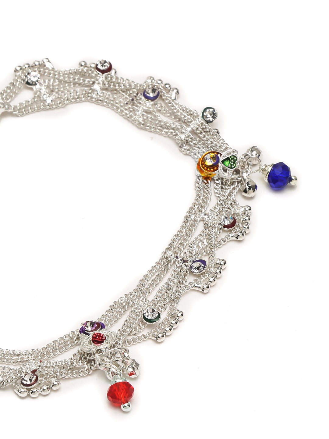 YouBella Jewellery Silver Plated Stylish Handmade Anklets for Girls and Women